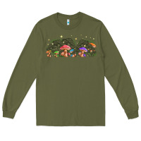 Army Green magic mushroom Long Sleeve Tee - TumblerDesignByShophia