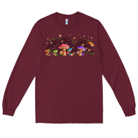 Burgundy magic mushroom Long Sleeve Tee - TumblerDesignByShophia