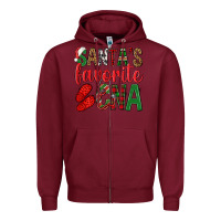Burgundy Santa's Favorite Cna Zipper Hoodie - BundleAndBundleShop