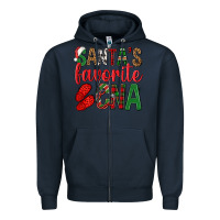 Navy Santa's Favorite Cna Zipper Hoodie - BundleAndBundleShop