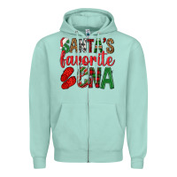 Seafoam Santa's Favorite Cna Zipper Hoodie - BundleAndBundleShop