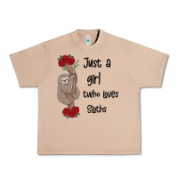 Just A Girl Who Loves Sloths Urban Heavy Tee | Teevron