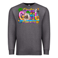 Charcoal Heather spooky girl summer Premium Sweatshirt - CowhideDigitalArt