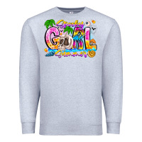 Heather Grey spooky girl summer Premium Sweatshirt - CowhideDigitalArt