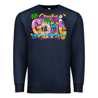 Navy spooky girl summer Premium Sweatshirt - CowhideDigitalArt