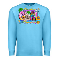Ocean Blue spooky girl summer Premium Sweatshirt - CowhideDigitalArt