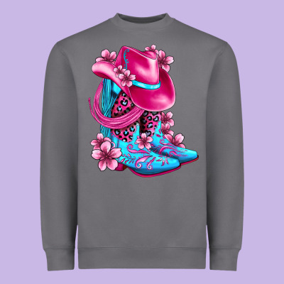 Valentine Cowboy Boots And Hat Olivia Heavyweight Sweatshirt Designed By Oliviacreatesart