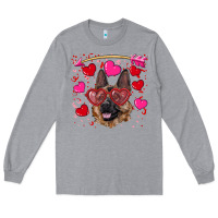 Heather Grey valentine's german shepherd Long Sleeve Tee - RanaPortraitStore