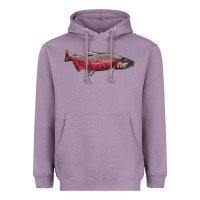 Lavender Chinook Salmon Fish Illustrations Heavyweight Hoodie - LillyAllenDesigns