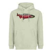 Matcha Chinook Salmon Fish Illustrations Heavyweight Hoodie - LillyAllenDesigns