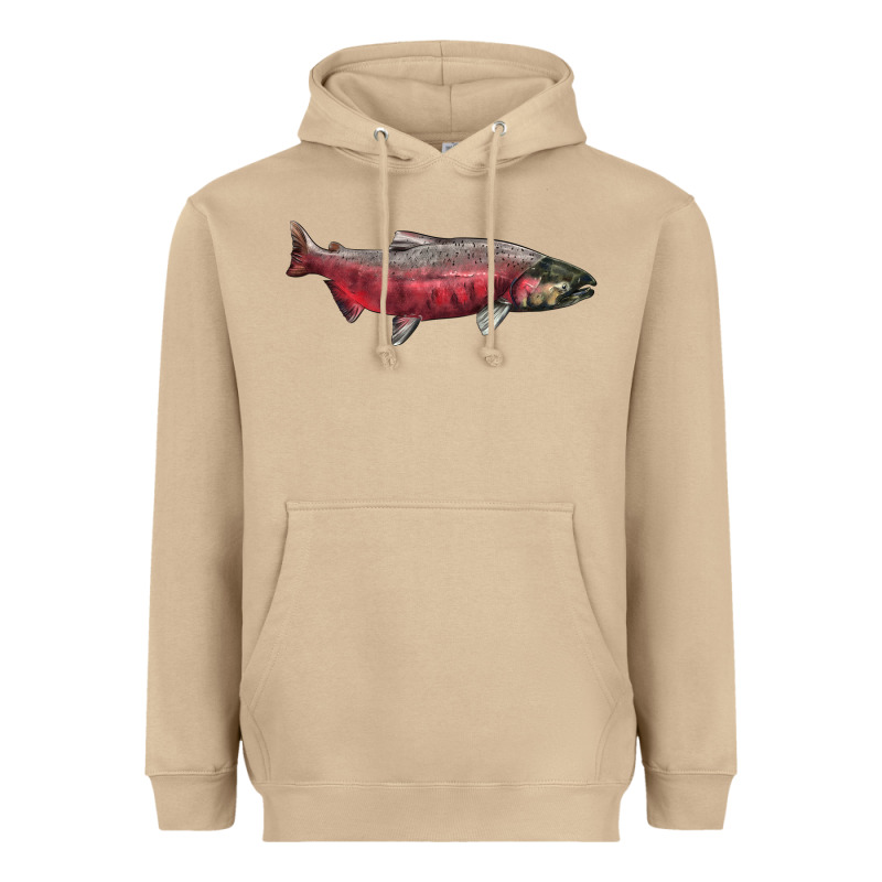 Chinook Salmon Fish Illustrations Heavyweight Hoodie by LillyAllenDesigns | Teevron