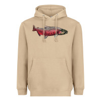 Mushroom Chinook Salmon Fish Illustrations Heavyweight Hoodie - LillyAllenDesigns