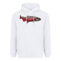 White Chinook Salmon Fish Illustrations Heavyweight Hoodie - LillyAllenDesigns