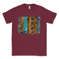 Burgundy Aztec Leopard Glitter Brushstrokes Classic Tee - Bettercallsaul