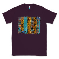 Plum Aztec Leopard Glitter Brushstrokes Classic Tee - Bettercallsaul
