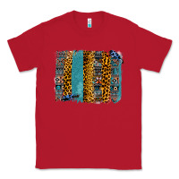 Red Aztec Leopard Glitter Brushstrokes Classic Tee - Bettercallsaul