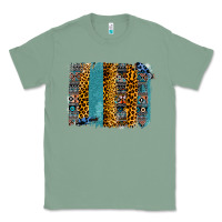 Sage Aztec Leopard Glitter Brushstrokes Classic Tee - Bettercallsaul