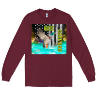 Burgundy reel cool dad bass Long Sleeve Tee - TumblerDesignByShophia