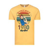 Vintage Mustard Vintage 1980 Original Parts Women 40th Birthday Vintage Tee - Bettercallsaul