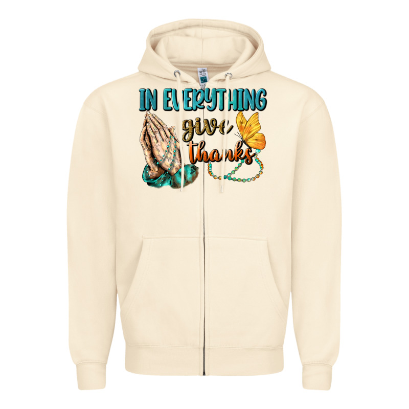 İn Everything Give Thanks Zipper Hoodie by BundleAndBundleShop | Teevron