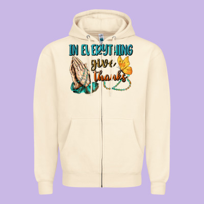 İn Everything Give Thanks Zipper Hoodie Designed By Bundleandbundleshop