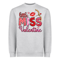 Heather Grey little miss valentine Heavyweight Sweatshirt - OliviaCreatesArt