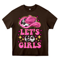 Chocolate Brown lets go girls Heavy Core Tee - NancyCooperArtShop