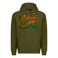 Army Green Howdy go lucky st. patricks day Premium Hoodie - FaDigitalArtStudio