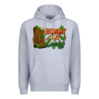Heather Grey Howdy go lucky st. patricks day Premium Hoodie - FaDigitalArtStudio