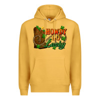 Mustard Howdy go lucky st. patricks day Premium Hoodie - FaDigitalArtStudio