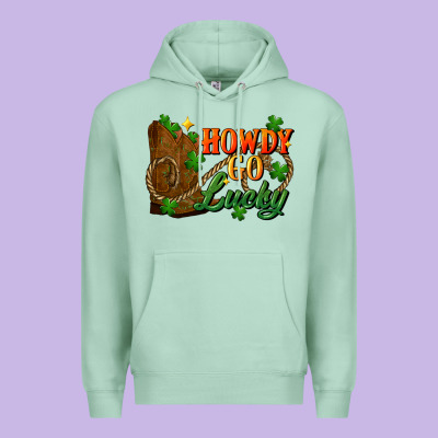 Howdy Go Lucky St. Patricks Day Premium Hoodie Designed By Fadigitalartstudio