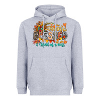Heather Grey Thankful Blessed Kind Of Mess Heavyweight Hoodie - CowhideDigitalArt