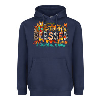 Navy Thankful Blessed Kind Of Mess Heavyweight Hoodie - CowhideDigitalArt