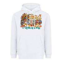 White Thankful Blessed Kind Of Mess Heavyweight Hoodie - CowhideDigitalArt