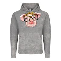 Cloud Rock sunflowers with pig Vintage Hoodie - RanaPortraitStore
