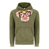 Vintage Olive sunflowers with pig Vintage Hoodie - RanaPortraitStore