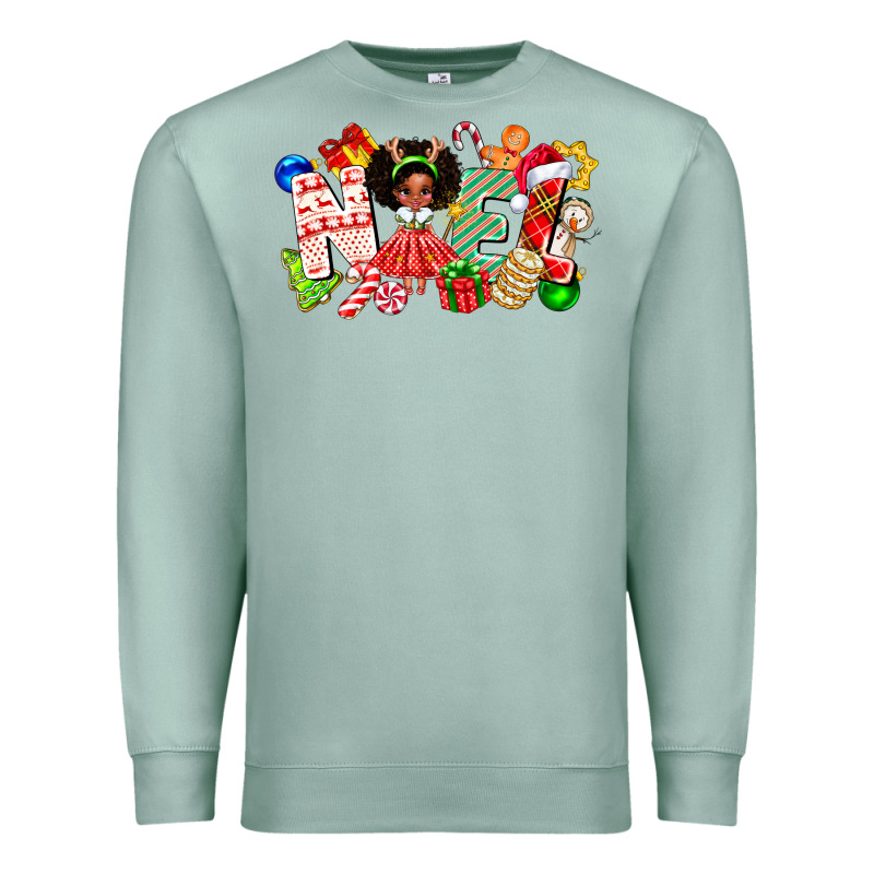 Noel Afro Girl Baby Premium Sweatshirt by CowhideDigitalArt | Teevron