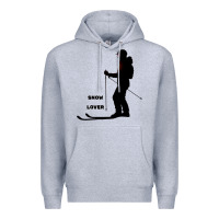 Heather Grey nighttime ski adventure Premium Hoodie - tuanDangUi
