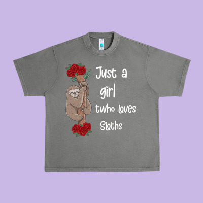 Just A Girl Who Loves Sloths Urban Heavy Tee Designed By Bettercallsaul