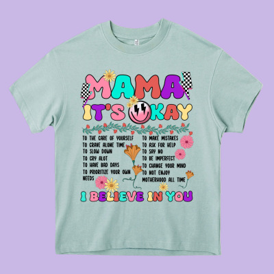 Mama It's Okay Heavy Core Tee Designed By Jahusdesignshop