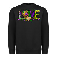 Black love teacher mardi gras Heavyweight Sweatshirt - OliviaCreatesArt
