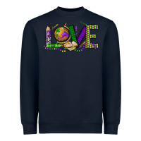 Navy love teacher mardi gras Heavyweight Sweatshirt - OliviaCreatesArt