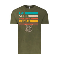 Vintage Olive Eat Sleep Basketball Repeat Vintage Tee - Bettercallsaul