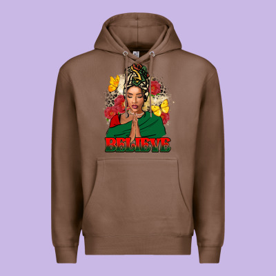 Believe Black Woman Premium Hoodie Designed By Fadigitalartstudio