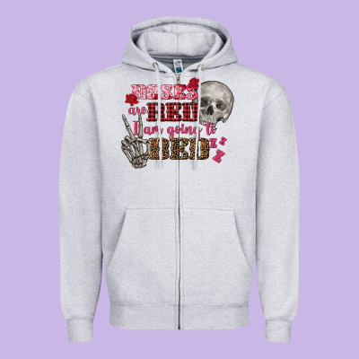 Valentine's Day Roses Are Red I Am Going To Bed Zipper Hoodie Designed By Fadigitalartstudio