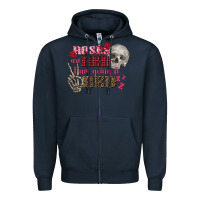 Navy Valentine's Day Roses Are Red I Am Going To Bed Zipper Hoodie - FaDigitalArtStudio