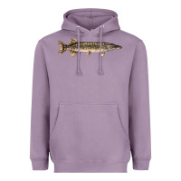 Lavender Northern Pike Fish Illustrations Heavyweight Hoodie - LillyAllenDesigns