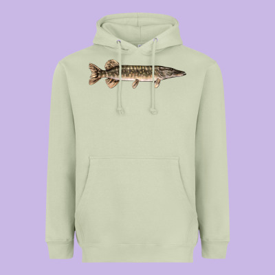 Northern Pike Fish Illustrations Heavyweight Hoodie Designed By Lillyallendesigns