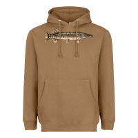 Toasted Coconut Northern Pike Fish Illustrations Heavyweight Hoodie - LillyAllenDesigns