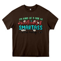 Chocolate Brown im  kind of a mix of sweetheart and smartass Heavy Core Tee - MaliasSmallBusiness